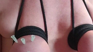 Syringe Injection in Binded Boobs of Julie