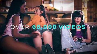 LEZ BE BAD - Horny Petite Tattooed Virgin Has Passionate Dildo Masturbating Session With Hot Bestie