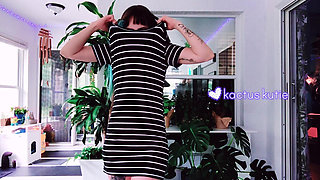 Trying on kute klothes while it gets dark outside