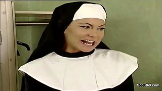 German Nun Seduce to Fuck by Prister in Classic Porn Movie