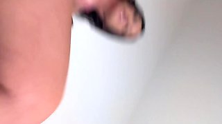 White cougar mom sucks stepson's big black cock and gets creampied