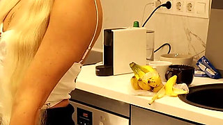 Super Hot Sexy Long Legs Blonde Takes off Her Panties to Show Her Tight Pussy Under Her Mini Skirt