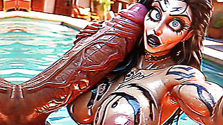 Hot Sex Witch Jessica and Leo in Pool,curvy Woman with Big Tits, Big Dick,cumshot, Cuckold, Bukkak