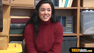 Cute latina shoplifter gets fucked by a nasty mall cop