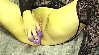 Sexy MILF Teacher Taking 5 Dildos