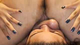 Making my slave lick my ass and cumming in her mouth
