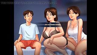 All sex scenes with Debbie Threesome animated hentai game on video