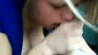 Big-Titted Blonde Junkie Sucks Cock for Fix