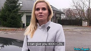 Elegant Sexy Busty Blonde MILF Pleases a Stranger With Hot Fuck In His Car To Get the Desired Cash
