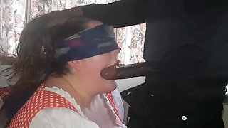 Blindfolded on My Kness Sucking BBC in Maid Outfit