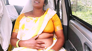 Car Sex, Indian Saree Maid Long Drive for Sex with House Owner, Telugu Dirty Talks. Part-3