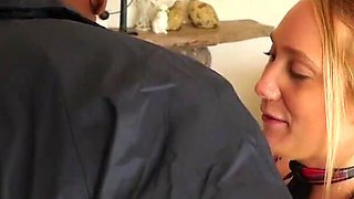 Cute white teen rides a monster black cock