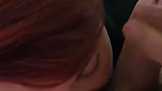 Jerk off in the morning, she helps with ball licking and cum eating