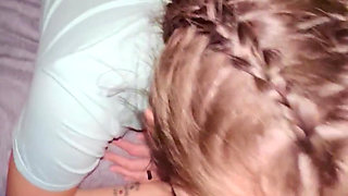 Sneaky Link with a White Slut Who Gags and Slurps BBC