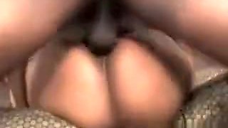 Black Ghetto Slut Getting Fucked Very Roughly On Sofa