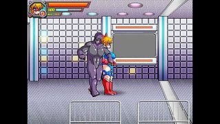 Superhero nymph goes nude street wrestling against villains in Umbreaker game