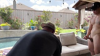 Sweet Vickie & Carter - Big ass blonde MILF fucked outdoors by the pool