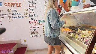 Romantic walk with remote controled vibrator in my pussy