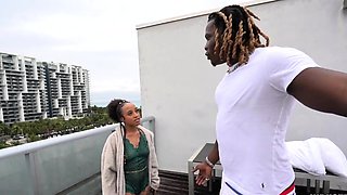 Petite Babe Blows Black Monster Cock