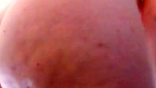 Redhead Italian teen has a wet hard orgasm with a huge dildo