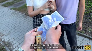 Una Fairy flaunts her tits and pussy in public & cuckolds her man