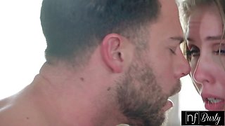 Triple d busty stunner Lena Paul guidelines hardcore kitchen morning nail