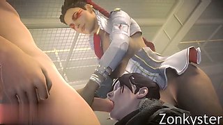 3D hentai focusing on her pussy and all the naughty action