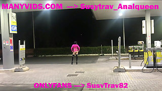 slutwalk pink bitch needs cocks and cum at gas station