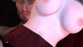 3D Cute Asian Cosplay Babe Naked Her Perfect Boobs Got Fucked by Old Dick