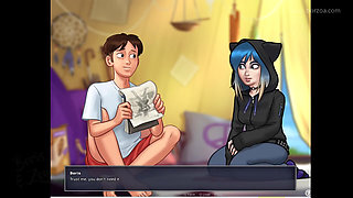 Very shy emo girl show me her cute tits first time since she was cute girl. (Summertime Saga - Eve 1)