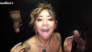 A mouthful of cum for these beautiful girls, Sophia Lux and Indica Monroe