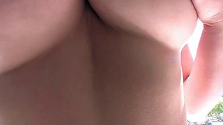 Glamour babe with big boobs masturbates in lingerie