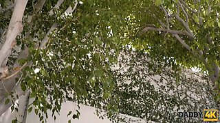 Daddy4k. bf is too scared so ginger girlfriend heads and entices his dad