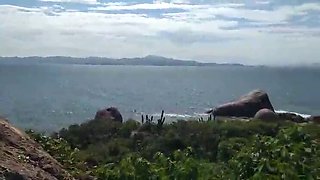 Hot Beach Cuckold Action with Joy Cardozo & Bruna Black - Creampie Gangbang Fun