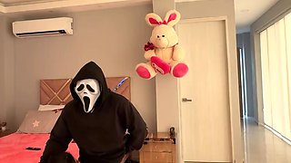a thief in a mask looking for big tits and horney latine pussy