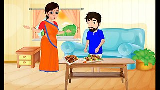 Desi Indian stepmom and her stepson in a wild cartoon fantasy