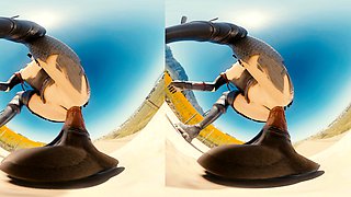 Foxy 3D Superwoman bounces up and down on a cock