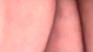 Chubby old woman uses toilet brush to masturbate