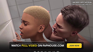 Black MILF Teacher Cheats on Her Cuckold Husband with a Young Cock in the College Toilet - Taboo University (steam Game)