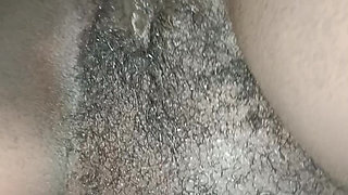 College Ebony Hairy Babe Getting Fucked Raw in Missionery After Home Party