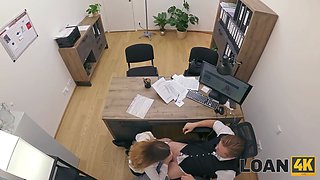Loan4k. she got her loan after a decent dick sucking and fucking on the office table