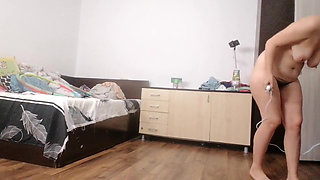 Sexy Wife Workout at Home Naked
