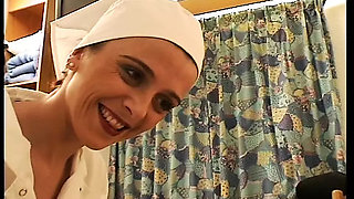 Redhead French nurse assfucked before a cumshot