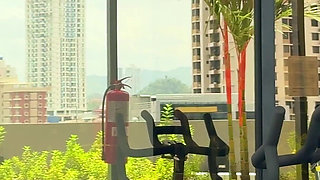 A Sweaty, Strong Guy at the Gym Asks a Neighbor in the Building to Smell His Cock so He Can Fuck Her Later.