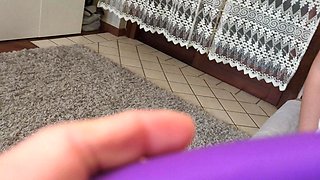 I Make My Girlfriend Do Cleaning with the Toy Inside Her Pussy