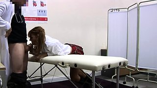 Uniform nurse CFNM get tugjob and BJ
