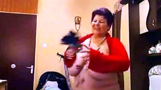 Big-Titted BBW Granny Dances on Webcam