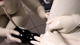 Fetish wam lesbian hotties use toys for milk enemas
