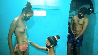 Two Girls Friends Have Fun with Step Brother,, do ladki dost ko sautele Bhai be room pe choda sex video