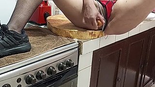 The Carrot Fucked Her in Stepmom's Kitchen. You'll Find Her Cooking for Customers